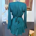 Allison + Kelly Teal Striped Faux Wrap Dress ~ Size Medium 💚🍄 Green Photo 2