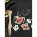Disney Parks Y2K Black Full Zip Hoodie Women's M Mickey Mouse Rose Tattoo Size M Photo 1