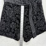 Saylor Anthropologie Velvet Floral Romper Long Sleeve Wrap Black Party Sz MP Photo 4