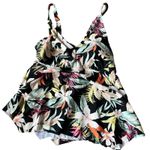 Kona Sol Women's Plus Size Black Floral Print Tankini Top - Size X - NWT Photo 0