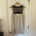 American Eagle Retro AEO Pinstripe Embroidered & Beaded Swing Dress Photo 4