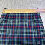 Pendleton Vintage  Green Red Plaid Wool Lined Midi Skirt Fringe Womens Size 14 Photo 3