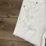 American Eagle ‎ Mom High Rise White Stretch Jean Shorts Size 4 Photo 3