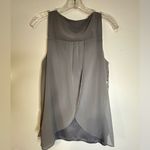 EXPRESS Sequin Gray Tank Top Split Flowy Back Stretch Cocktails Size Small Photo 1