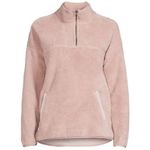 Time And Tru  Women's Faux Shearling Quarter Zip Pullover Top Photo 1