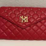 Badgley Mischka NWT Beautiful Red Quilted Crossbody Bag W Gold Accents Photo 2