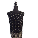 Violet+Claire Large L Sleeveless Print Top Black White Photo 1