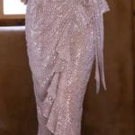 Revolve Sabina Musayev Nissa Peach Metallic Ruffle Midi Skirt Photo 1