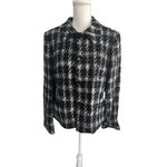Talbots Italian Wool Mohair Blend Black Plaid Jacket Blazer Size 16 Photo 7
