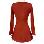 Oh Polly  AMRYN Long Sleeve A-Line Mini Dress in Brick Sexy Inner Bodysuit Sz 2 Photo 7