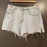 ZARA  Denim Shorts Womens 10 Light Wash Blue High Rise Cutoff Frayed Hem Photo 0