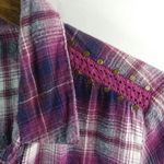 Ruff Hewn  M Pink Purple Hombre Plaid Long Top Photo 3