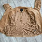 Adrienne Vittadini Womens Tan Camel Faux Suede Moto Jacket Asymmetrical Zip M Photo 6