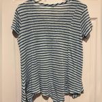 Seven7 Women’s Small Blue Short Sleeves Rayon Blend Stripe Tee Photo 2