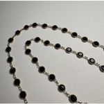 Swavorski Swarovski (Swan Signed) Black Faceted Crystal Gold Tone Necklace 36 Inch Photo 3