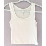 SKIMS Cotton Rib Tank Top Cream Scoop Neck Basic Everyday Size L Photo 1