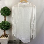 XCVI  White Long Sleeve Colarless Blouse L Photo 2