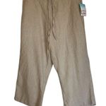 Per Se NWT  Linen Blend Crop Drawstring Comfort Crop Pant Pants Khaki Photo 2