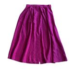 Vintage Silk Button Front Midi Skirt Magenta Pink The Limited size 12 Medium Photo 3