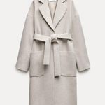 ZARA coat belted trench wool classic casual jacket overcoat Photo 0