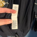 Lucky Brand  Navy Blue Blouse with Yellow Floral Embroidery Photo 4