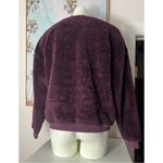 Puma Purple Sherpa Faux Fur Logo Crewneck Pullover Sweatshirt Size Large Photo 3