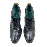 Pskaufman Crosswalk Oxford Ankle Boots Hand Paint Metallic Cap Toe Size 7 Black Photo 2