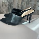 Nine West  Black Leather Point Mule Heel Size 9 Photo 1