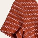 Maje Coral Pink Orange Wool Tweed Short Sleeve Smocked Mini Cocktail Dress 2 New Photo 1