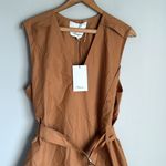 3.1 Phillip Lim NEW   Belted Cottonblend Poplin Mini Dress - Camel Photo 5