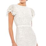 Mac Duggal  10748 White Floral Beaded Gown Dress Photo 3