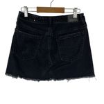 American Eagle  Outfitters Denim Skirt Womens Size 2 Black Button Fly Grunge Goth Photo 2