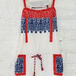 Miss Me beige Embroidered Tunic Dress Tassel Tie Size M Open back Photo 1