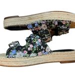Rebecca Minkoff Sandals Espadrille Black Floral Studded Double Buckle Size 8 Photo 6