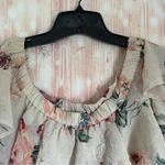 Lucky Brand  Blush Floral Print Off-The-Shoulder Flounce Midi Dress Photo 7