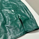 Green Mini Faux Leather Pencil Skirt with Slit (1026) Photo 1