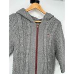 Hollister Y2K Sweater Women Medium Grey Cable Knit Long Cardigan Full Zip Hoodie Photo 1