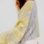 Free People Amethyst Marled Oversized Chunky Knit Sweater Size M Yellow/Gray Photo 1