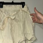 Aerie  High Waist Cream Shorts with Tie Front Photo 1
