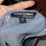 The Royal Standard Sleeveless Chambray White Embroidered Trim Tunic S Blue Photo 9