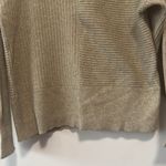 Modern Citizen  Mock Neck Lightweight Beige Ribbed Sweater Top in Small Photo 4