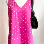 Pink Polka Dot Asymmetrical Top, Y2K, Coquette, Barbiecore, 2000s, Large‎ Photo 0