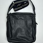 StorkSak London Leather Diaper Bag Unisex Black Photo 3
