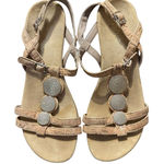 Vionic  Shoes Womens Size 9 Beige Cork Wedge Sandals‎ Strappy Rhinestone Comfort Photo 0