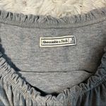 Abercrombie & Fitch abercrombie ruffle off-the-shoulder grey dress Photo 2