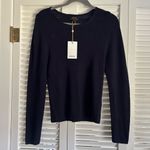 Quince NWT  Featherweight Cashmere Ribbed Crewneck Sweater Size Large Navy Blue Photo 1