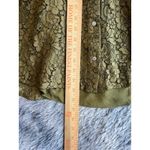 J.Crew   Classic Fit  Lace  Lined Button Up Top Shirt  In Moss Green  Size 10 Photo 5