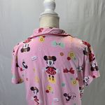 Disney Minnie Mouse Pink Pajama Button Up Top Size Large Photo 6