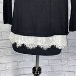 White House | Black Market WHBM scoopneck Longsleeve top w/cross open back & lace trim W&B XS Photo 1