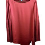 Banana Republic X OLIVIA PALERMO | PLEATED BELL-SLEEVE TOP Women’s M Cayenne Photo 1